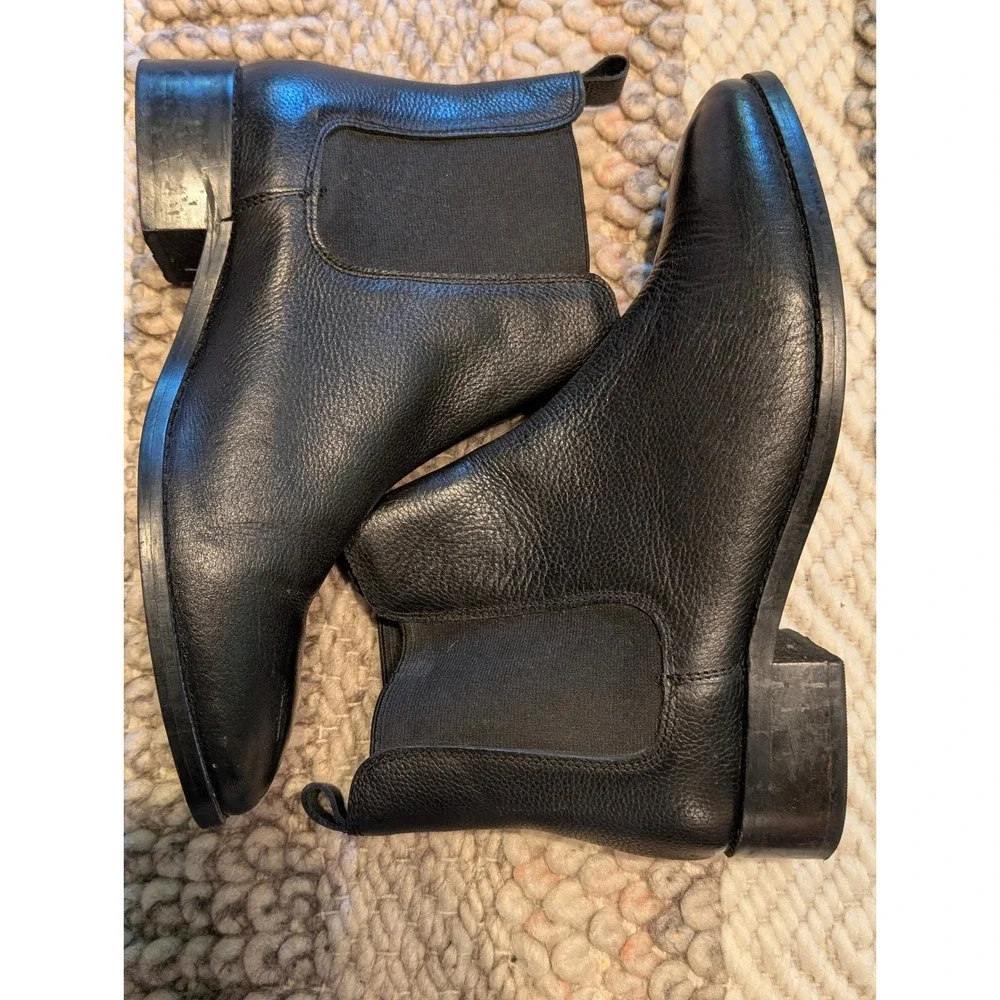 ASOS SHOES Men Black Leather Chelsea Boots Ankle Size 7.5